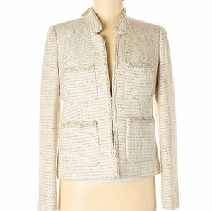 J Crew Cream Tweed Lady Jacket